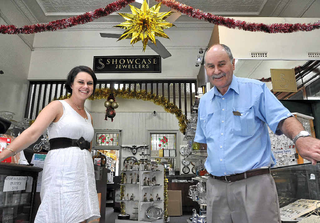 CHRISTMAS SPIRIT: Warwick Watchmakers and Jewellers watchmaker Larissa Mack and owner John Walsh are looking forward to the Christmas trading period. CHRISTMAS SPIRIT: Warwick Watchmakers and Jewellers watchmaker Larissa Mack and owner John Walsh are looking forward to the Christmas trading period.